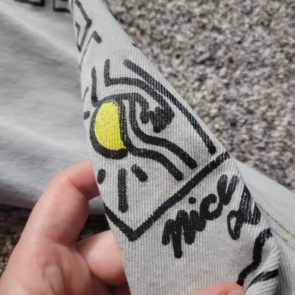 BROOKLYN CLOTH SIZE S BLUE DENIM JEAN JACKET GRAFFITI NEW YORK ALIEN ROSE - Picture 9 of 16